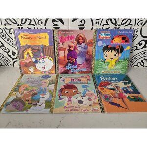 Lot of 6 Vintage DISNEY LITTLE GOLDEN BOOKS Girls Themed Barbie Disney